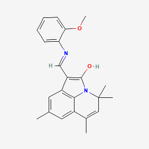 molecular formula C23H24N2O2 B11032081 1-[(2-Methoxyanilino)methylene]-4,4,6,8-tetramethyl-4H-pyrrolo[3,2,1-IJ]quinolin-2(1H)-one 