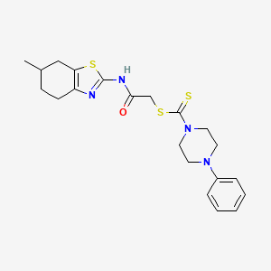 2-[(6-Methyl-4,5,6,7-tetrahydro-1,3-benzothiazol-2-yl)amino]-2-oxoethyl 4-phenylpiperazine-1-carbodithioate