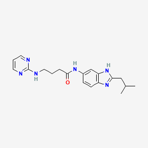 molecular formula C19H24N6O B11032106 N-[2-(2-methylpropyl)-1H-benzimidazol-6-yl]-4-(pyrimidin-2-ylamino)butanamide 