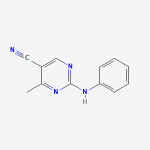 molecular formula C12H10N4 B11032119 2-Anilino-4-methyl-5-pyrimidinecarbonitrile 