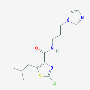 2-chloro-N-[3-(1H-imidazol-1-yl)propyl]-5-(2-methylpropyl)-1,3-thiazole-4-carboxamide