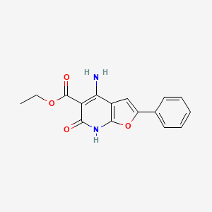 Ethyl 4-amino-6-oxo-2-phenyl-6,7-dihydrofuro[2,3-b]pyridine-5-carboxylate