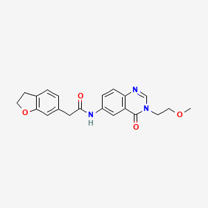 2-(2,3-dihydro-1-benzofuran-6-yl)-N-[3-(2-methoxyethyl)-4-oxo-3,4-dihydroquinazolin-6-yl]acetamide