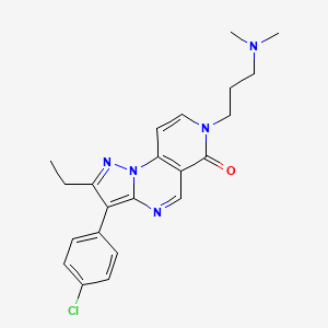 molecular formula C22H24ClN5O B11032180 3-(4-chlorophenyl)-7-[3-(dimethylamino)propyl]-2-ethylpyrazolo[1,5-a]pyrido[3,4-e]pyrimidin-6(7H)-one 