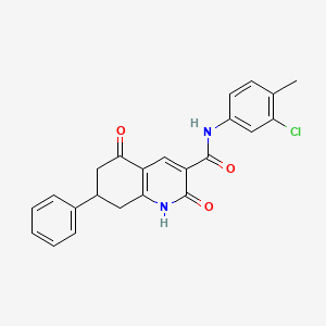 molecular formula C23H19ClN2O3 B11032221 N-(3-chloro-4-methylphenyl)-2,5-dioxo-7-phenyl-1,2,5,6,7,8-hexahydroquinoline-3-carboxamide 