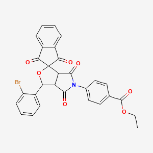 ethyl 4-[3-(2-bromophenyl)-1',3',4,6-tetraoxo-1',3',3a,4,6,6a-hexahydrospiro[furo[3,4-c]pyrrole-1,2'-inden]-5(3H)-yl]benzoate