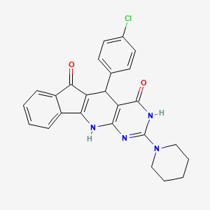 2-(4-chlorophenyl)-6-piperidin-1-yl-5,7,9-triazatetracyclo[8.7.0.03,8.011,16]heptadeca-1(10),3(8),6,11,13,15-hexaene-4,17-dione