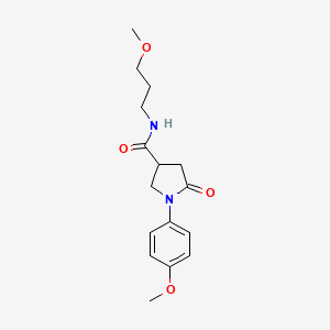 molecular formula C16H22N2O4 B11032238 1-(4-methoxyphenyl)-N-(3-methoxypropyl)-5-oxopyrrolidine-3-carboxamide 