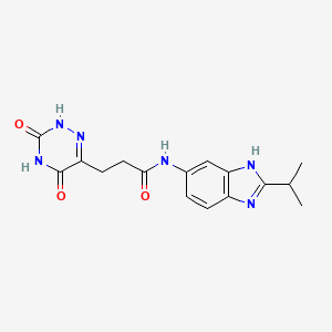 molecular formula C16H18N6O3 B11032267 3-(3,5-dihydroxy-1,2,4-triazin-6-yl)-N-[2-(propan-2-yl)-1H-benzimidazol-5-yl]propanamide 