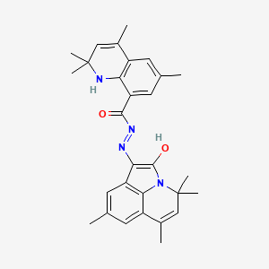 molecular formula C29H32N4O2 B11032292 2,2,4,6-tetramethyl-N'-[(1E)-4,4,6,8-tetramethyl-2-oxo-4H-pyrrolo[3,2,1-ij]quinolin-1(2H)-ylidene]-1,2-dihydroquinoline-8-carbohydrazide 