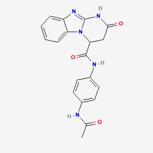 molecular formula C19H17N5O3 B11032301 N-[4-(acetylamino)phenyl]-2-oxo-1,2,3,4-tetrahydropyrimido[1,2-a]benzimidazole-4-carboxamide 