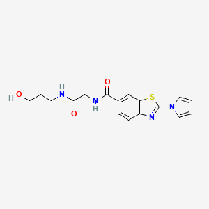 N-{2-[(3-hydroxypropyl)amino]-2-oxoethyl}-2-(1H-pyrrol-1-yl)-1,3-benzothiazole-6-carboxamide