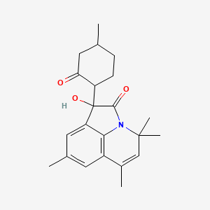 molecular formula C22H27NO3 B11032328 1-hydroxy-4,4,6,8-tetramethyl-1-(4-methyl-2-oxocyclohexyl)-4H-pyrrolo[3,2,1-ij]quinolin-2(1H)-one 