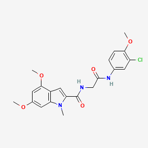 N-{2-[(3-chloro-4-methoxyphenyl)amino]-2-oxoethyl}-4,6-dimethoxy-1-methyl-1H-indole-2-carboxamide