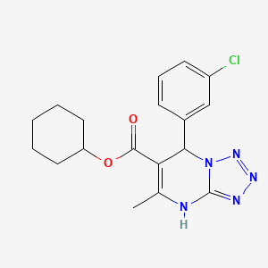 molecular formula C18H20ClN5O2 B11032355 Cyclohexyl 7-(3-chlorophenyl)-5-methyl-4,7-dihydrotetrazolo[1,5-a]pyrimidine-6-carboxylate 