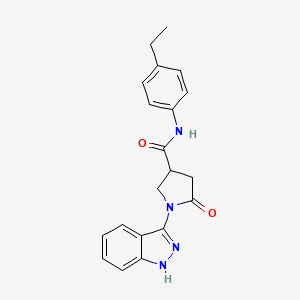 molecular formula C20H20N4O2 B11032362 N-(4-ethylphenyl)-1-(1H-indazol-3-yl)-5-oxopyrrolidine-3-carboxamide 