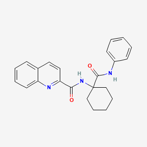 molecular formula C23H23N3O2 B11032363 N-[1-(phenylcarbamoyl)cyclohexyl]quinoline-2-carboxamide 