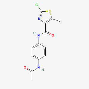 molecular formula C13H12ClN3O2S B11032368 N-[4-(acetylamino)phenyl]-2-chloro-5-methyl-1,3-thiazole-4-carboxamide 