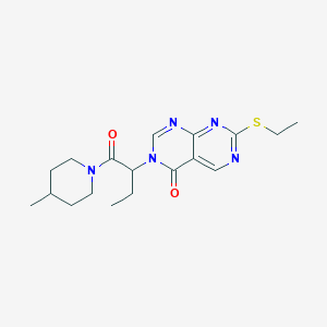 molecular formula C18H25N5O2S B11032398 7-(ethylsulfanyl)-3-[1-(4-methylpiperidin-1-yl)-1-oxobutan-2-yl]pyrimido[4,5-d]pyrimidin-4(3H)-one 