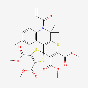 Tetramethyl 6'-acryloyl-5',5',9'-trimethyl-5',6'-dihydrospiro[1,3-dithiole-2,1'-thiopyrano[2,3-c]quinoline]-2',3',4,5-tetracarboxylate