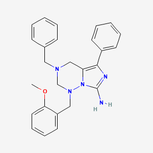 3-Benzyl-1-(2-methoxybenzyl)-5-phenyl-1,2,3,4-tetrahydroimidazo[5,1-f][1,2,4]triazin-7-amine