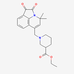 ethyl 1-[(4,4-dimethyl-1,2-dioxo-1,2-dihydro-4H-pyrrolo[3,2,1-ij]quinolin-6-yl)methyl]piperidine-3-carboxylate