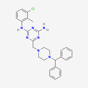 N-(3-chloro-2-methylphenyl)-6-{[4-(diphenylmethyl)piperazin-1-yl]methyl}-1,3,5-triazine-2,4-diamine