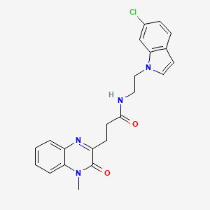 molecular formula C22H21ClN4O2 B11032478 N-[2-(6-chloro-1H-indol-1-yl)ethyl]-3-(4-methyl-3-oxo-3,4-dihydroquinoxalin-2-yl)propanamide 