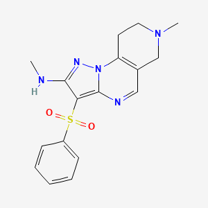 N,7-Dimethyl-3-(phenylsulfonyl)-6,7,8,9-tetrahydropyrazolo[1,5-a]pyrido[3,4-e]pyrimidin-2-amine