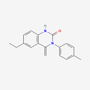 molecular formula C18H18N2O B11032509 6-ethyl-4-methylidene-3-(4-methylphenyl)-1H-quinazolin-2-one 