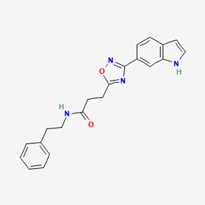 molecular formula C21H20N4O2 B11032527 3-[3-(1H-indol-6-yl)-1,2,4-oxadiazol-5-yl]-N-(2-phenylethyl)propanamide 