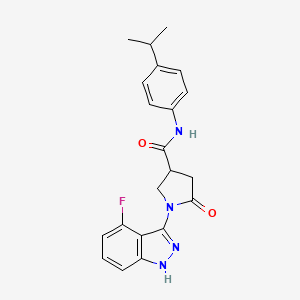 1-(4-fluoro-2H-indazol-3-yl)-5-oxo-N-[4-(propan-2-yl)phenyl]pyrrolidine-3-carboxamide