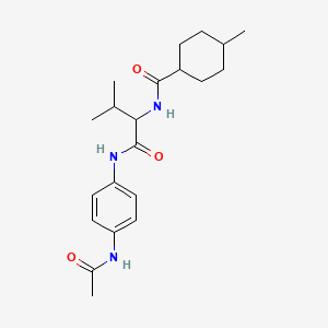 molecular formula C21H31N3O3 B11032539 N-(1-{[4-(acetylamino)phenyl]amino}-3-methyl-1-oxobutan-2-yl)-4-methylcyclohexanecarboxamide 