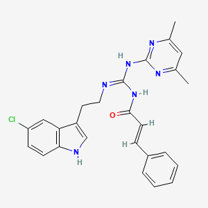 (2E)-N-{(E)-{[2-(5-chloro-1H-indol-3-yl)ethyl]amino}[(4,6-dimethylpyrimidin-2-yl)amino]methylidene}-3-phenylprop-2-enamide