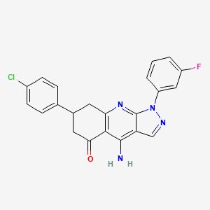 4-Amino-7-(4-chlorophenyl)-1-(3-fluorophenyl)-1H,5H,6H,7H,8H-pyrazolo[3,4-B]quinolin-5-one