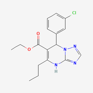 Ethyl 7-(3-chlorophenyl)-5-propyl-4,7-dihydro[1,2,4]triazolo[1,5-a]pyrimidine-6-carboxylate