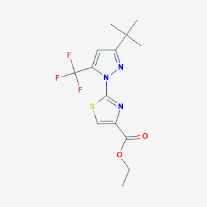 ethyl 2-[3-tert-butyl-5-(trifluoromethyl)-1H-pyrazol-1-yl]-1,3-thiazole-4-carboxylate