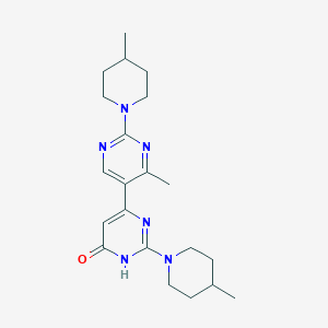 molecular formula C21H30N6O B11032594 6-[4-methyl-2-(4-methylpiperidino)-5-pyrimidinyl]-2-(4-methylpiperidino)-4(3H)-pyrimidinone 