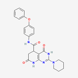 4,7-dioxo-N-(4-phenoxyphenyl)-2-(piperidin-1-yl)-3,4,5,6,7,8-hexahydropyrido[2,3-d]pyrimidine-5-carboxamide