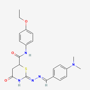 2-(2-{[4-(Dimethylamino)phenyl]methylene}hydrazino)-N~6~-(4-ethoxyphenyl)-4-oxo-5,6-dihydro-4H-1,3-thiazine-6-carboxamide