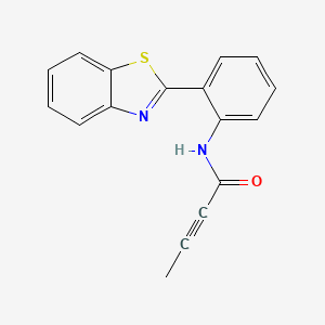 molecular formula C17H12N2OS B11032636 N-[2-(13-Benzothiazol-2-YL)phenyl]but-2-ynamide 