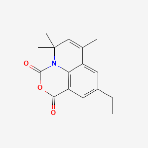 molecular formula C16H17NO3 B11032674 9-ethyl-5,5,7-trimethyl-1H,5H-[1,3]oxazino[5,4,3-ij]quinoline-1,3-dione 