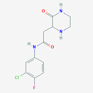 molecular formula C12H13ClFN3O2 B11032689 N-(3-chloro-4-fluorophenyl)-2-(3-oxopiperazin-2-yl)acetamide 