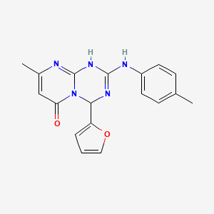 4-(furan-2-yl)-8-methyl-2-[(4-methylphenyl)amino]-1,4-dihydro-6H-pyrimido[1,2-a][1,3,5]triazin-6-one