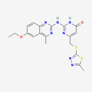 2-[(6-ethoxy-4-methylquinazolin-2-yl)amino]-6-{[(5-methyl-1,3,4-thiadiazol-2-yl)sulfanyl]methyl}pyrimidin-4(3H)-one