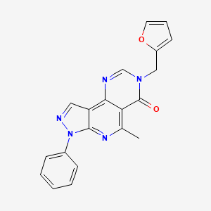 molecular formula C20H15N5O2 B11032724 11-(furan-2-ylmethyl)-8-methyl-5-phenyl-4,5,7,11,13-pentazatricyclo[7.4.0.02,6]trideca-1,3,6,8,12-pentaen-10-one 