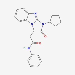 molecular formula C22H22N4O2 B11032737 2-(1-cyclopentyl-2-oxo-2,3-dihydro-1H-imidazo[1,2-a]benzimidazol-3-yl)-N-phenylacetamide 