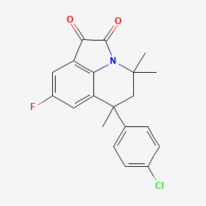 molecular formula C20H17ClFNO2 B11032752 6-(4-chlorophenyl)-8-fluoro-4,4,6-trimethyl-5,6-dihydro-4H-pyrrolo[3,2,1-ij]quinoline-1,2-dione 