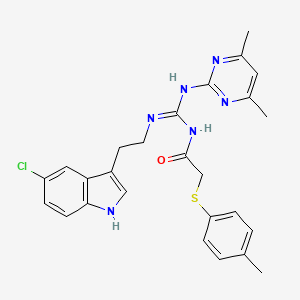 molecular formula C26H27ClN6OS B11032754 N-{(E)-{[2-(5-chloro-1H-indol-3-yl)ethyl]amino}[(4,6-dimethylpyrimidin-2-yl)amino]methylidene}-2-[(4-methylphenyl)sulfanyl]acetamide 