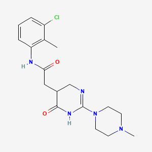 N-(3-chloro-2-methylphenyl)-2-[2-(4-methylpiperazin-1-yl)-4-oxo-1,4,5,6-tetrahydropyrimidin-5-yl]acetamide